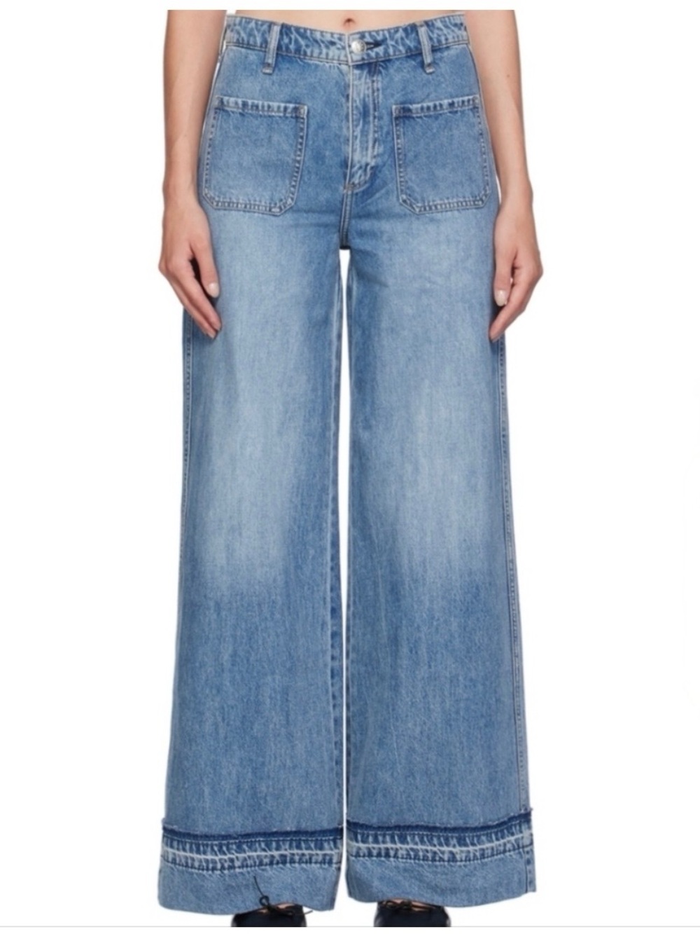 NWT Rag & Bone Marina High Rise Wide Leg Jeans in Liliana Denim Sz 31 Summer Lux - Picture 2 of 15